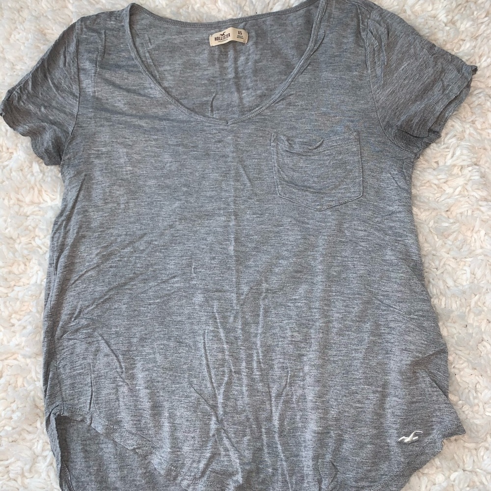 Juniors Grey V-Neck